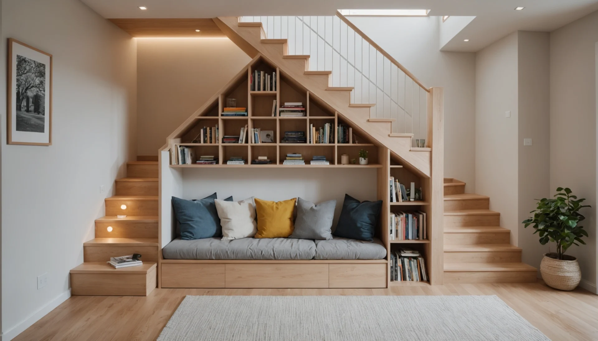 armoire sous escalier ouvert