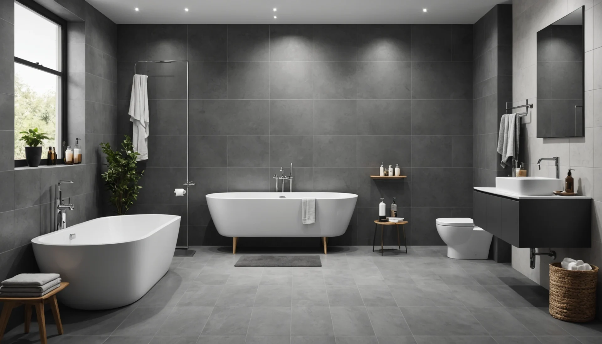 carrelage gris salle de bain