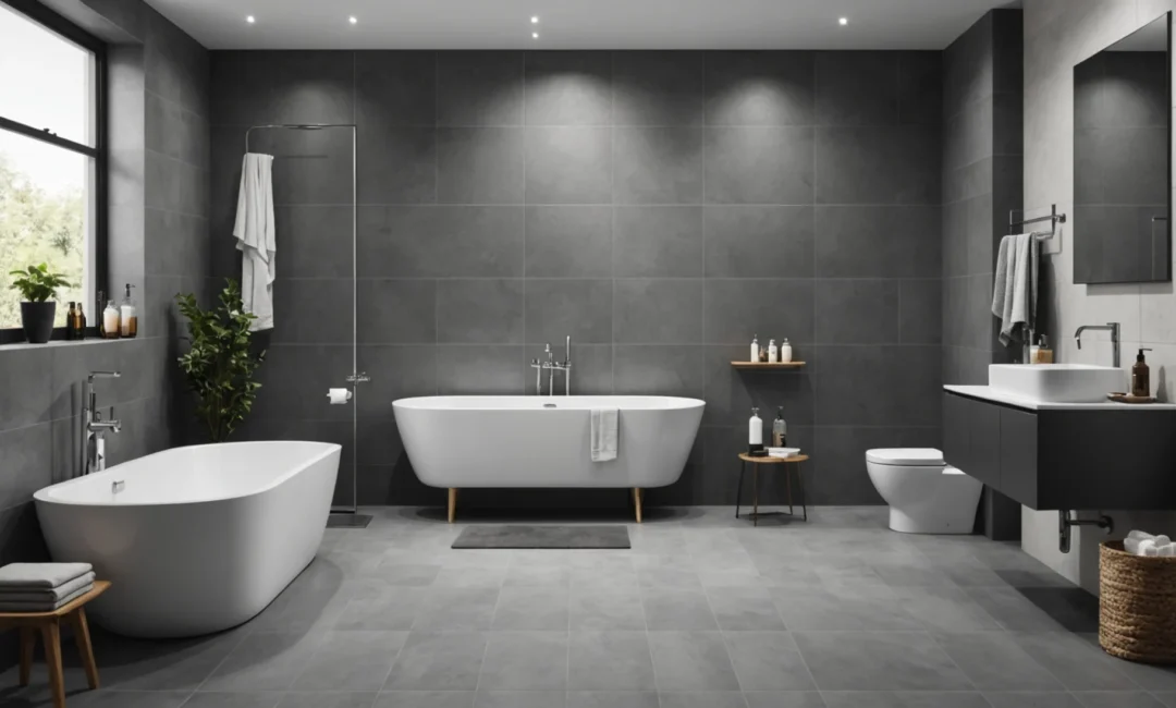 carrelage gris salle de bain