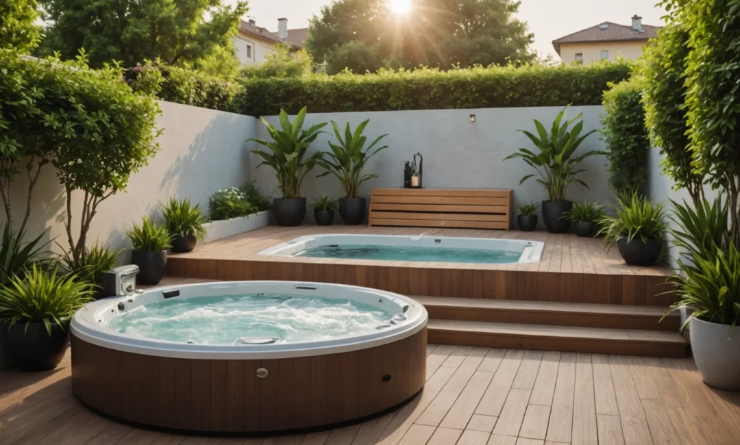 terrasse avec jacuzzi