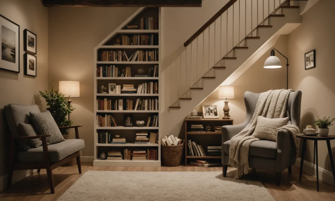 rangement sous escalier ouvert