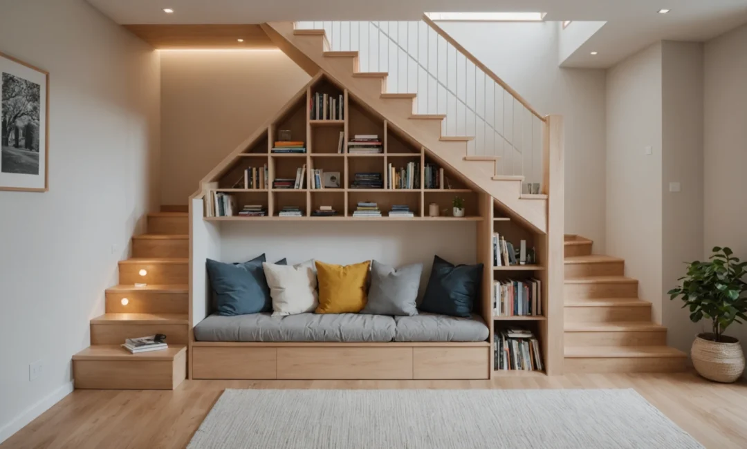 armoire sous escalier ouvert